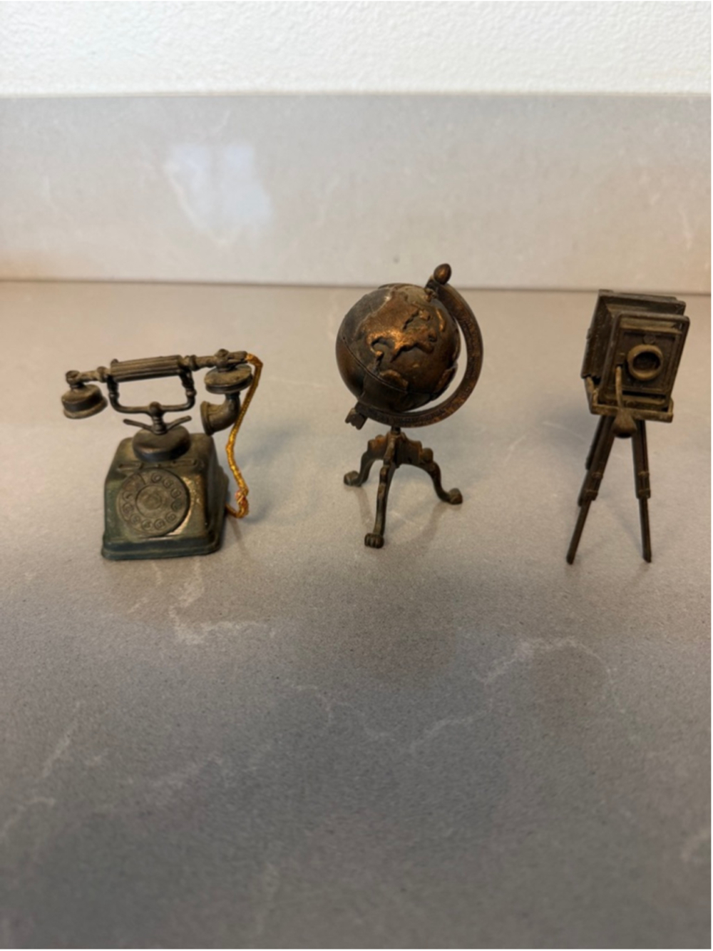 Vintage Durham Industries Miniature Telephone Globe Camera Pencil Sharpener Desk